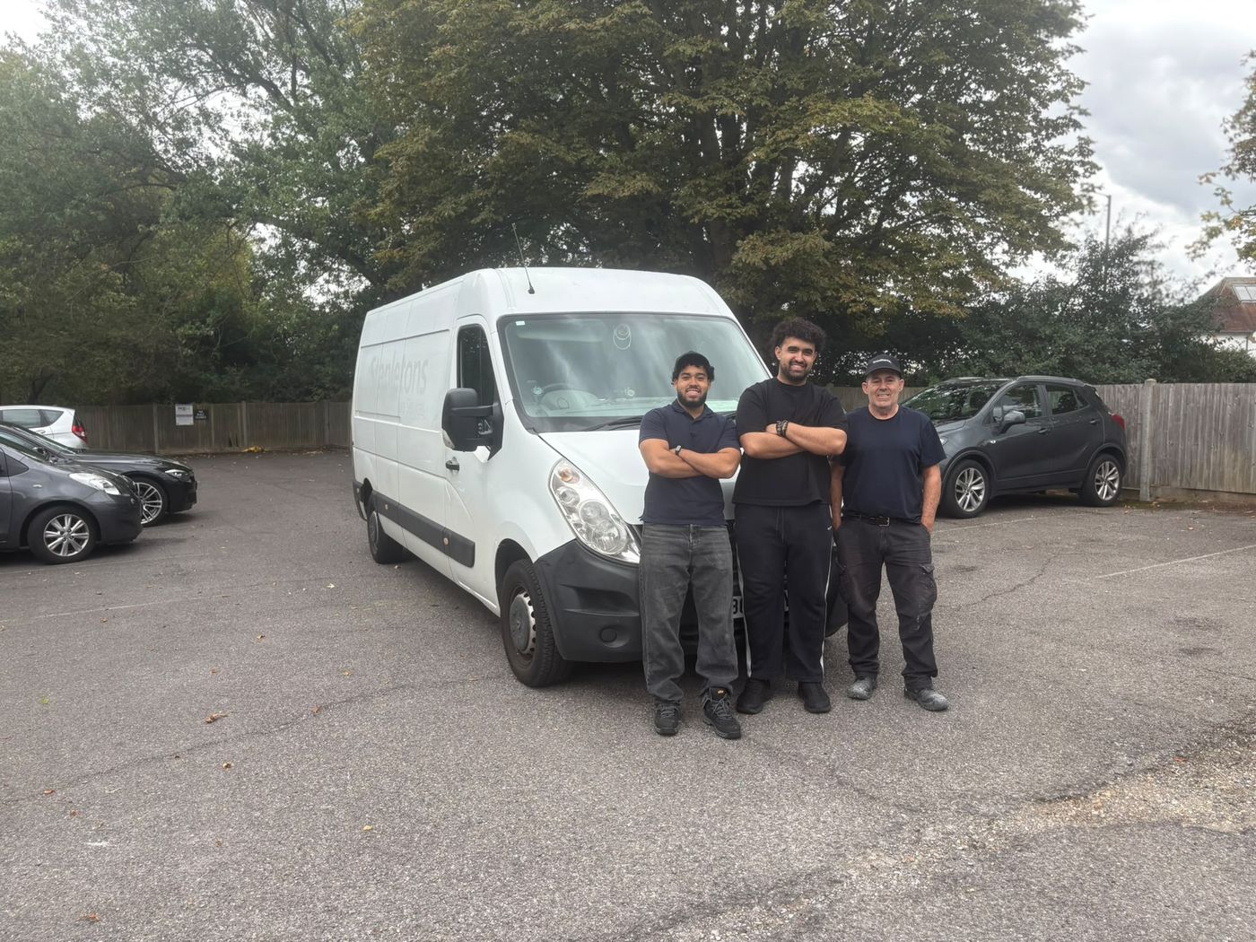 Esteban, Thiago and Jose with the van