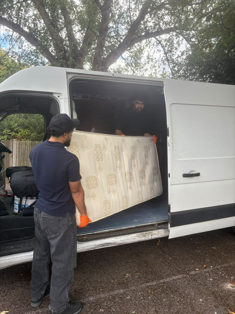 Crew loading the van